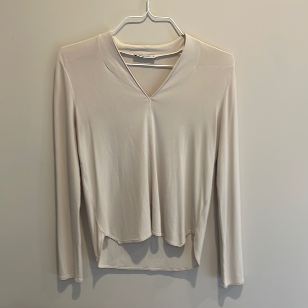 Cream long sleeve blouse
